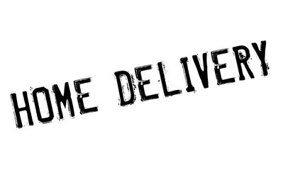Home Delivery rubber stamp. Grunge design with dust scratches. Effects can be easily removed for a clean, crisp look. Color is easily changed.