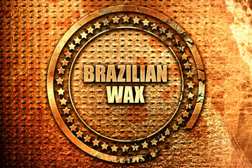 brazilian wax, 3D rendering, text on metal