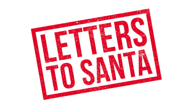 Letters To Santa rubber stamp. Grunge design with dust scratches. Effects can be easily removed for a clean, crisp look. Color is easily changed.