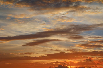 sky in sunset  and motion cloud, beautiful colorful evening nature