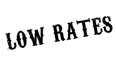 Low Rates rubber stamp. Grunge design with dust scratches. Effects can be easily removed for a clean, crisp look. Color is easily changed.