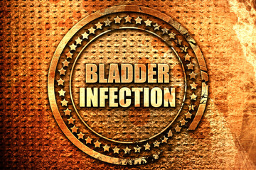 bladder infection, 3D rendering, text on metal