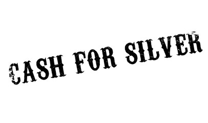 Cash For Silver rubber stamp. Grunge design with dust scratches. Effects can be easily removed for a clean, crisp look. Color is easily changed.