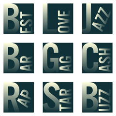 Set of signs and neon style