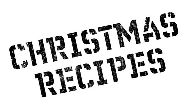 Christmas Recipes rubber stamp. Grunge design with dust scratches. Effects can be easily removed for a clean, crisp look. Color is easily changed.