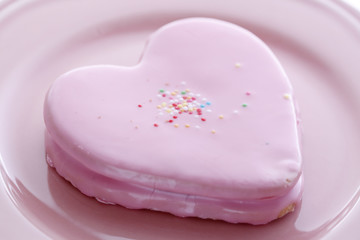 Pink heart shaped cookie
