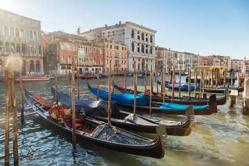 Fototapeta na wymiar Gondola on Canal Grande in Venice
