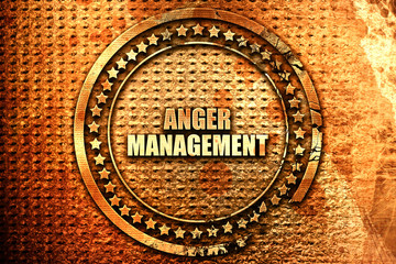 anger management, 3D rendering, text on metal