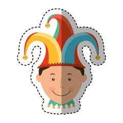 funny harlequin avatar character vector illustration design