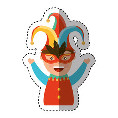 funny harlequin avatar character vector illustration design