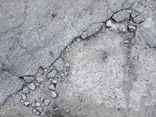 Cracked concrete texture closeup background