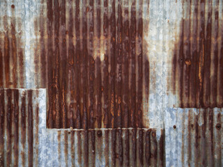 Old damage rusty zinc plat wall