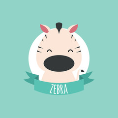 Cute Cartoon Zebra