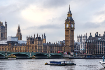 Big Ben and Embankment in the early morning
