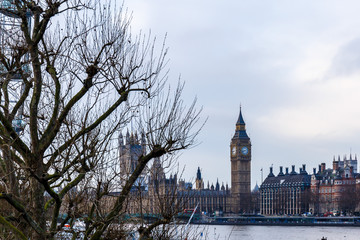 Big Ben and Embankment in the early morning