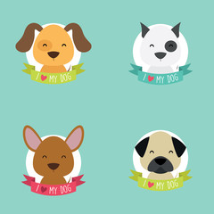 Fototapeta premium Cute Cartoon dogs