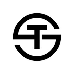 Letter S symbol Combination with T