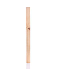 New piece long square pine wood. Studio shot isolated on white