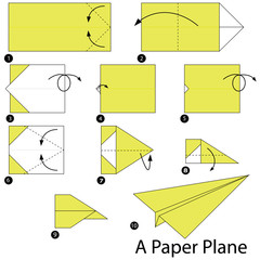 step by step instructions how to make origami A Paper Plane.