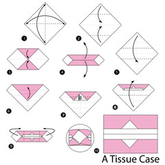 step by step instructions how to make origami A Tissue Case.