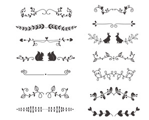 Vector dividers calligraphic line element.