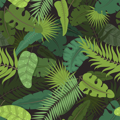 Fototapeta premium Seamless pattern with leaves vector illustration.