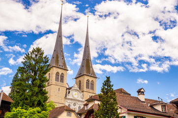 Fototapeta na wymiar Hofkirche churc h in Lucerne, Switzerland