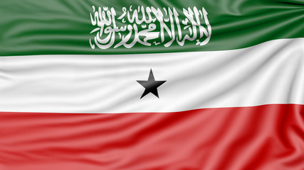 Flag of Somaliland, 3d illustration with fabric texture
