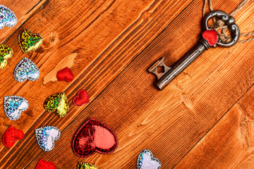 Set of colorful hearts