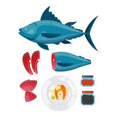 Sea food vector illustration.