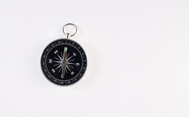 Frontal view of compass isolated on white background.