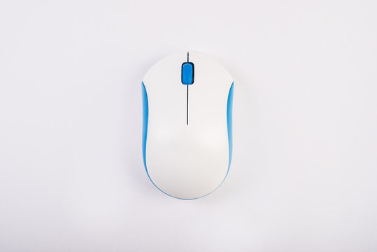 Computer wireless mouse isolated on white background.