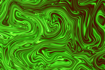 Bright green marble abstract background. Mesh liquid surface digital illustration.