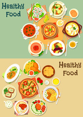 Popular lunch food icon set for menu design
