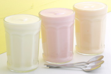 Fresh assorted yogurt