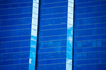 Blue modern Office building glasss design