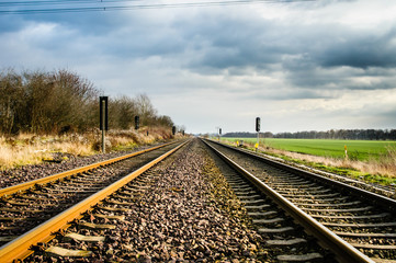 Fototapeta na wymiar double Railway