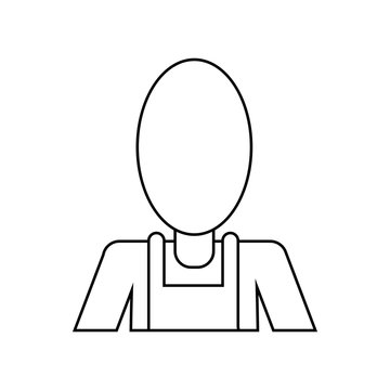 avatar construction man employee thin line vector illustration eps 10