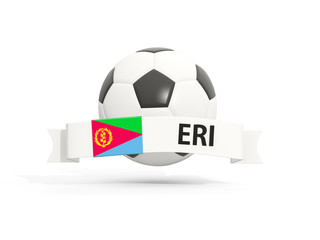 Flag of eritrea, football with banner and country code