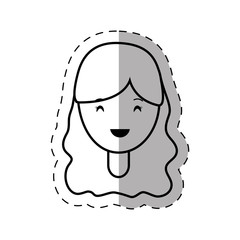 figure people casual woman face icon, vector illustration