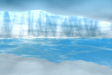 Arctic background  with iceberg  - 3D illustration   
 