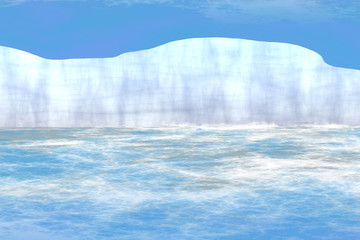 Arctic background  with iceberg  - 3D illustration 