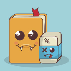 school elements funny characters vector illustration design
