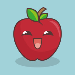apple fruit character icon vector illustration design