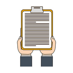 clipboard in the hands icon image, vector illustration design