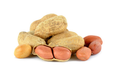 Peanut isolated on the white background