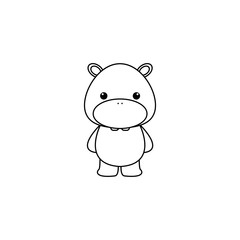 Cute Cartoon Hippo