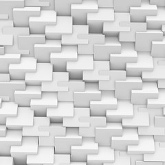 Rendering abstract texture made of repeated faceted cubes on white background