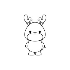 Fototapeta premium Cute Cartoon deer