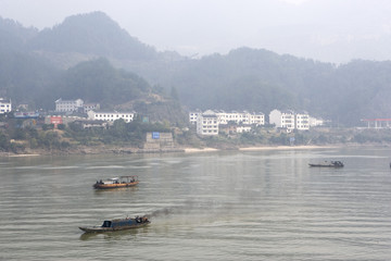 View from Yangtze River Cruise Ship China